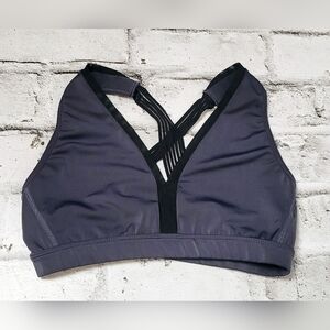 RBX Grey & Black Crossover Sports Bra